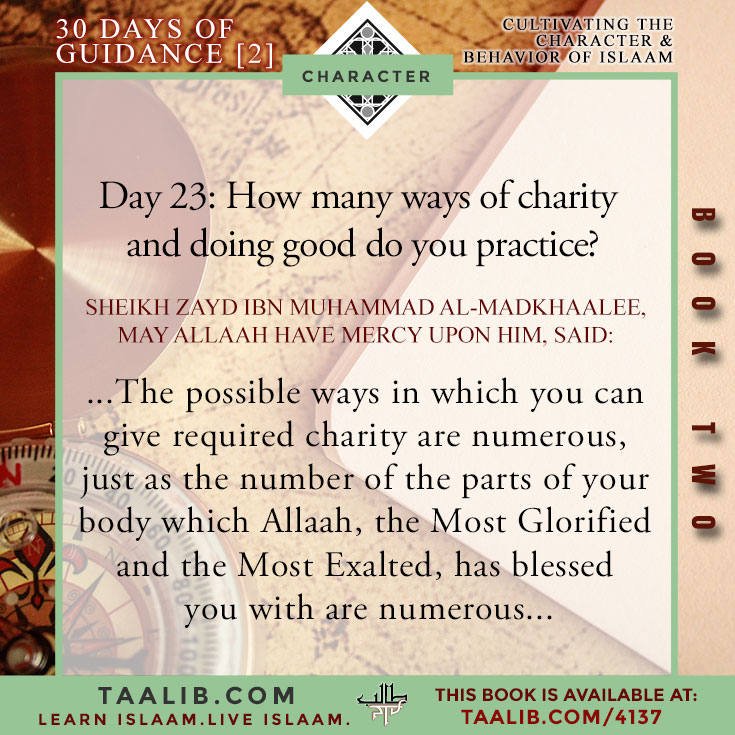 [30 DAYS-Book 2] Day 23: How many ways of charity and doing good do you practice?