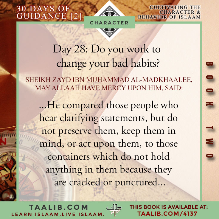[30 DAYS-Book 2] Day 28: Do you work to change your bad habits?