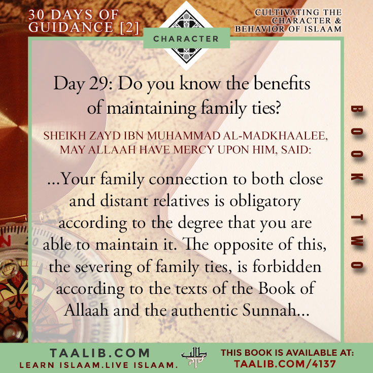 [30 DAYS-Book 2] Day 29: Do you know the benefits of maintaining family ties?