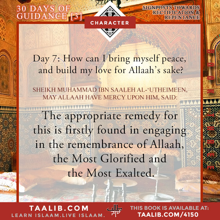 30 Days of Rectification- Day 7: How can I bring myself peace and build my love for Allaah's sake?